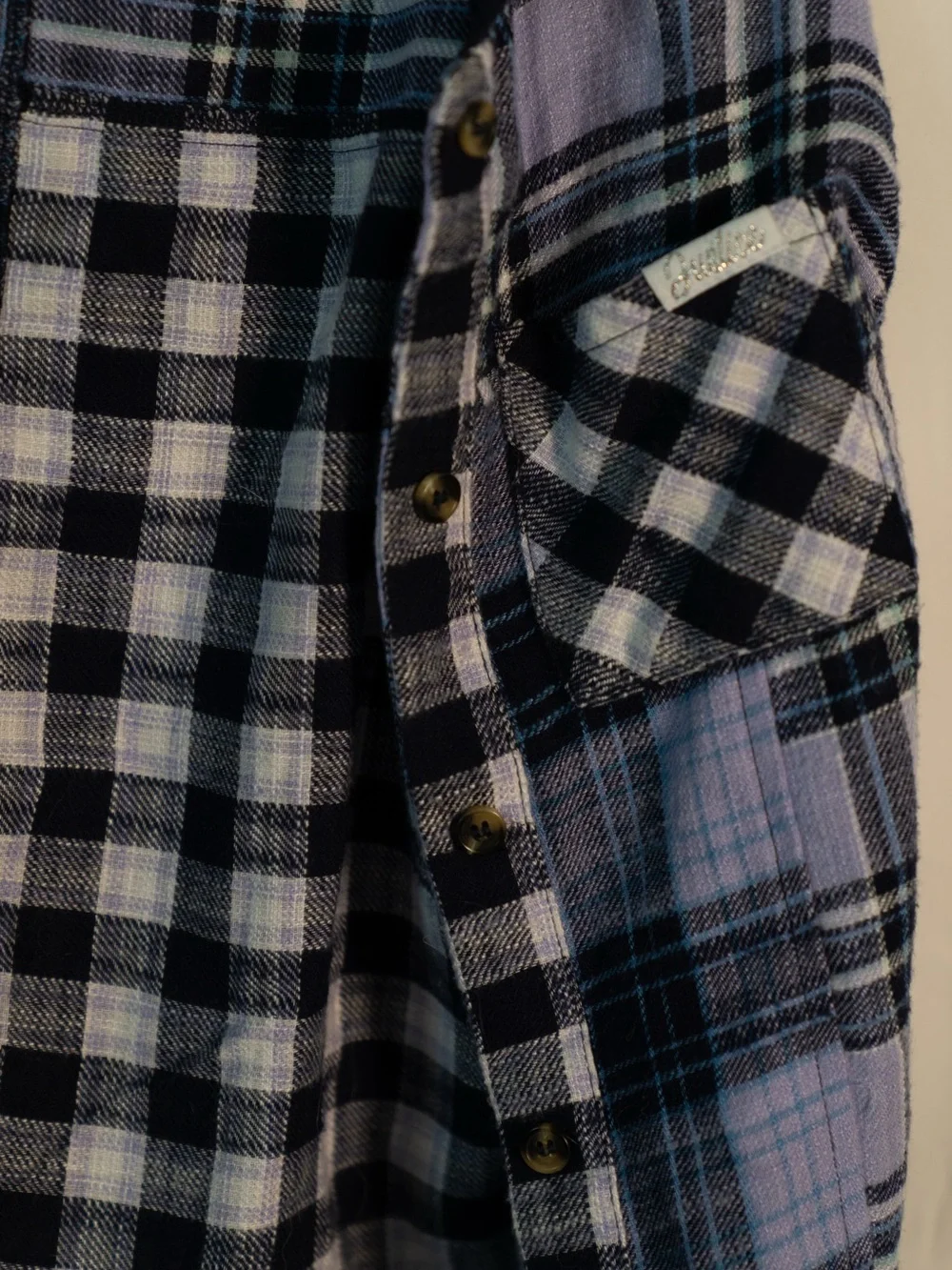 Justice Purple Navy Plaid Button-Down Shirt